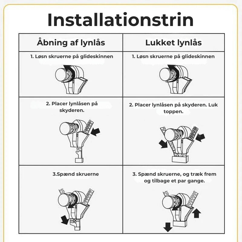 Udskiftning af lynlåse (sæt med 6)