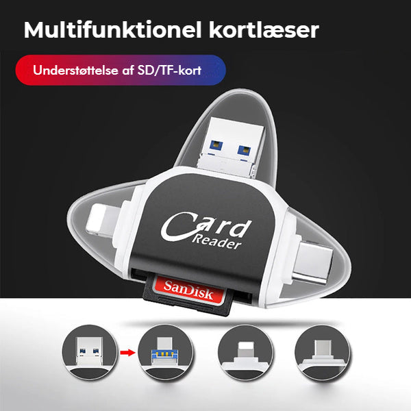 4-I-1 UNIVERSAL MULTI-PORT SD/TF-KORTLÆSER
