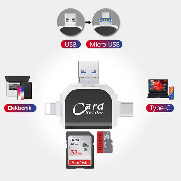 4-I-1 UNIVERSAL MULTI-PORT SD/TF-KORTLÆSER