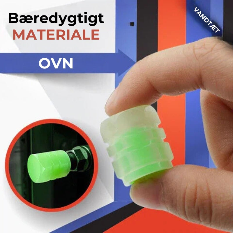 Sæt med fluorescerende ventilhætter til bildæk (4 stk.)